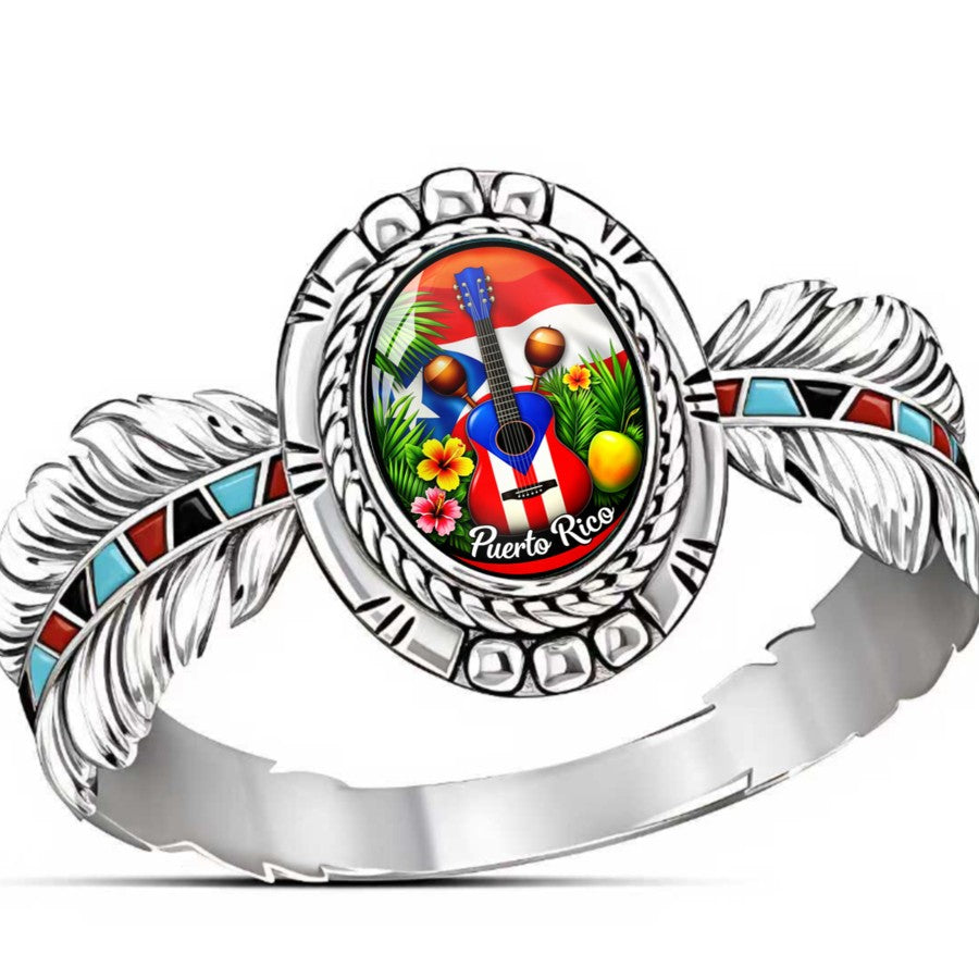 Puerto Rico Tropical Feather Ring
