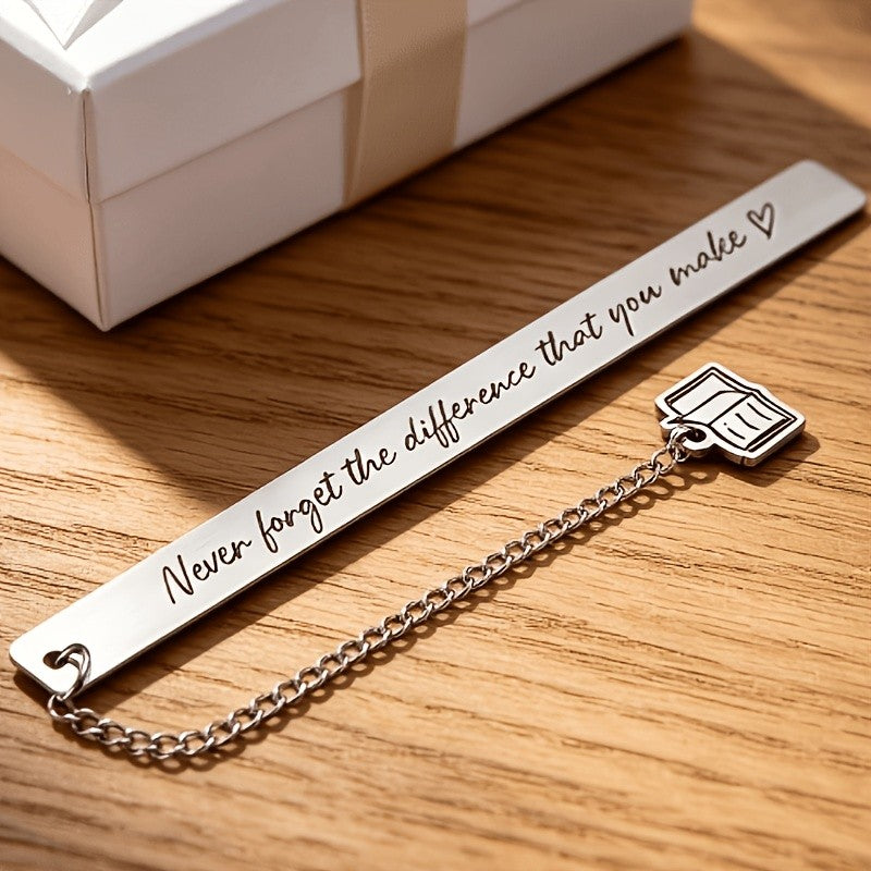 Inspirational Quote Bookmark with Book Charm