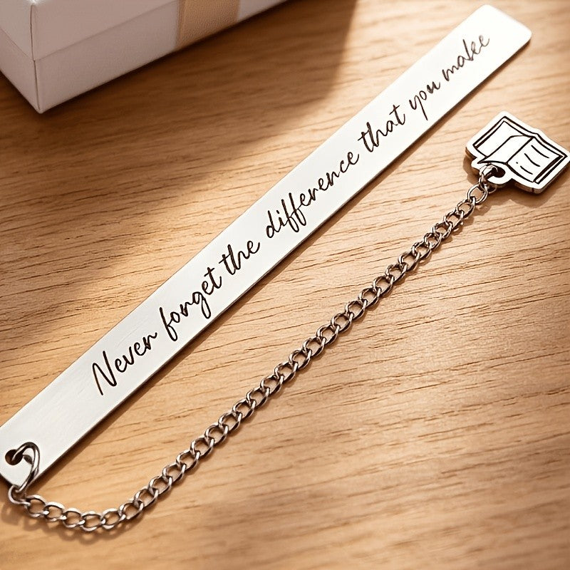 Inspirational Quote Bookmark with Book Charm