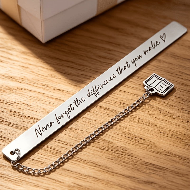 Inspirational Quote Bookmark with Book Charm