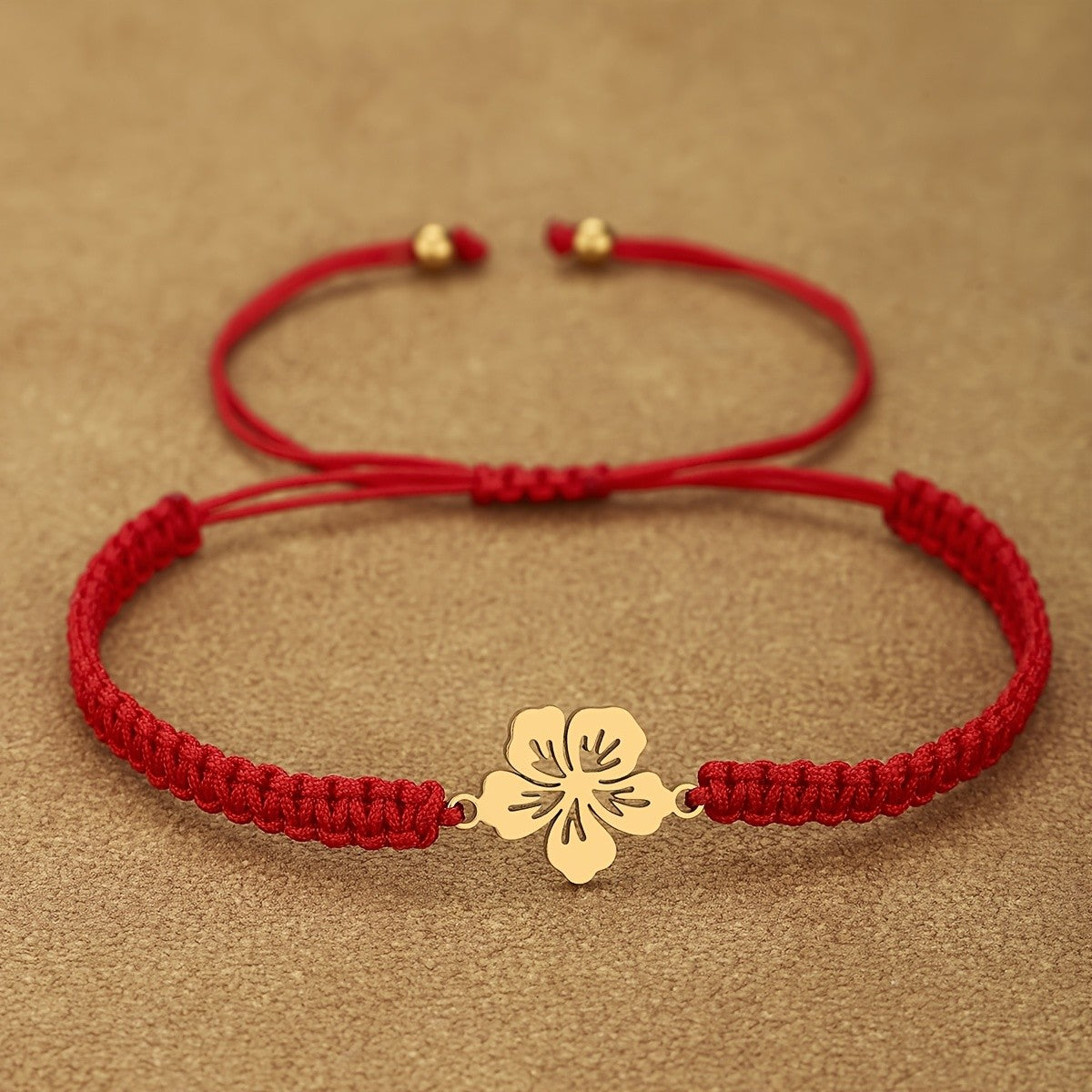 Braided Flower Charm Bracelet