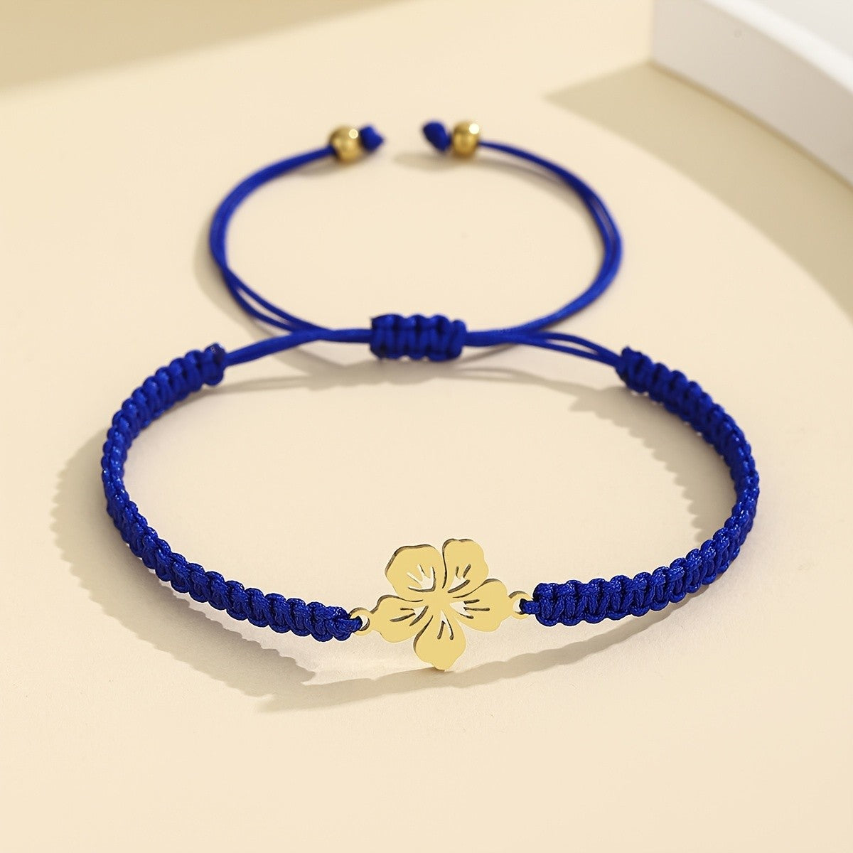 Braided Flower Charm Bracelet
