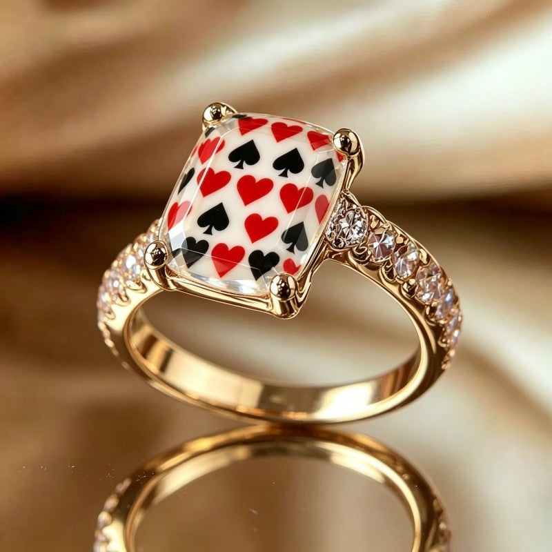 Playing Card Square Ring