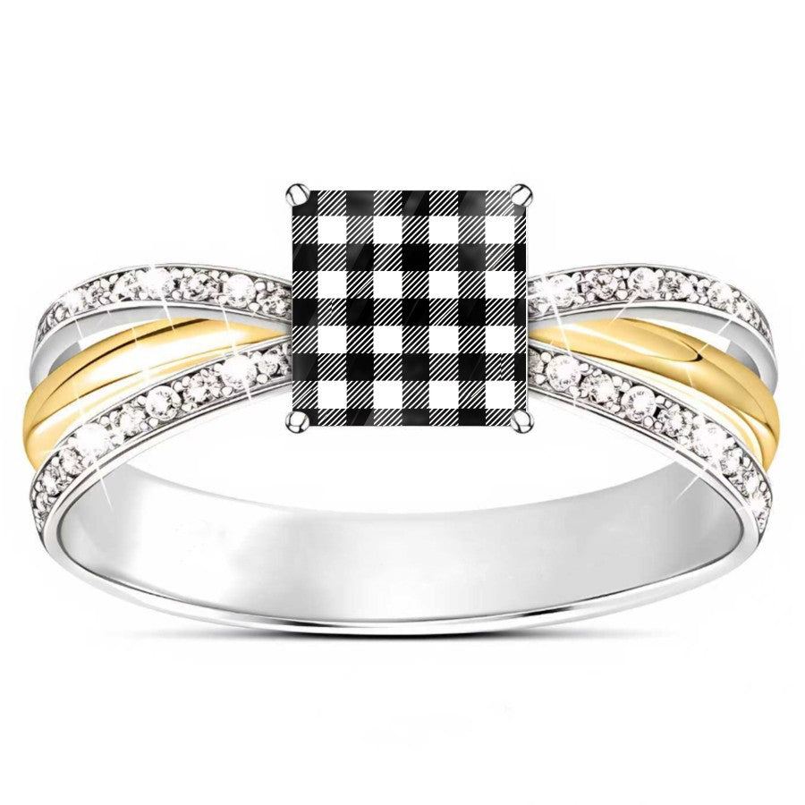 Checkered Two-Tone Ring