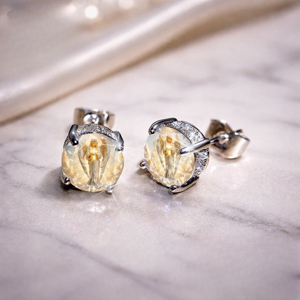 Angel Halo Crystal Stud Earrings