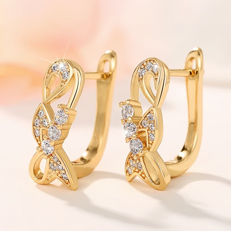 Crystal Interlock Hoop Earrings