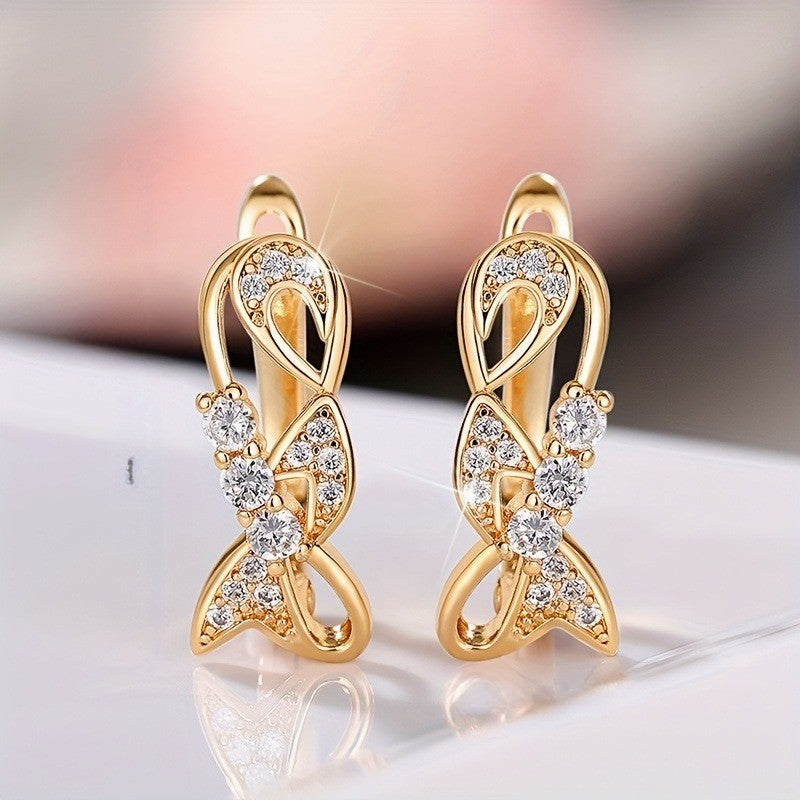 Crystal Interlock Hoop Earrings