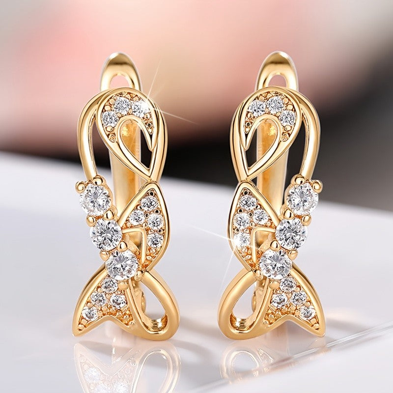 Crystal Interlock Hoop Earrings