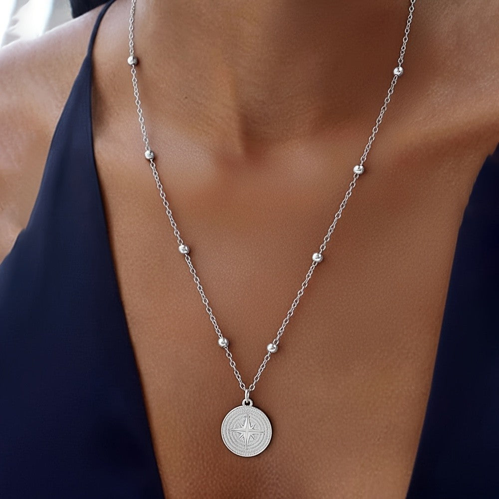 Star Compass Coin Necklace