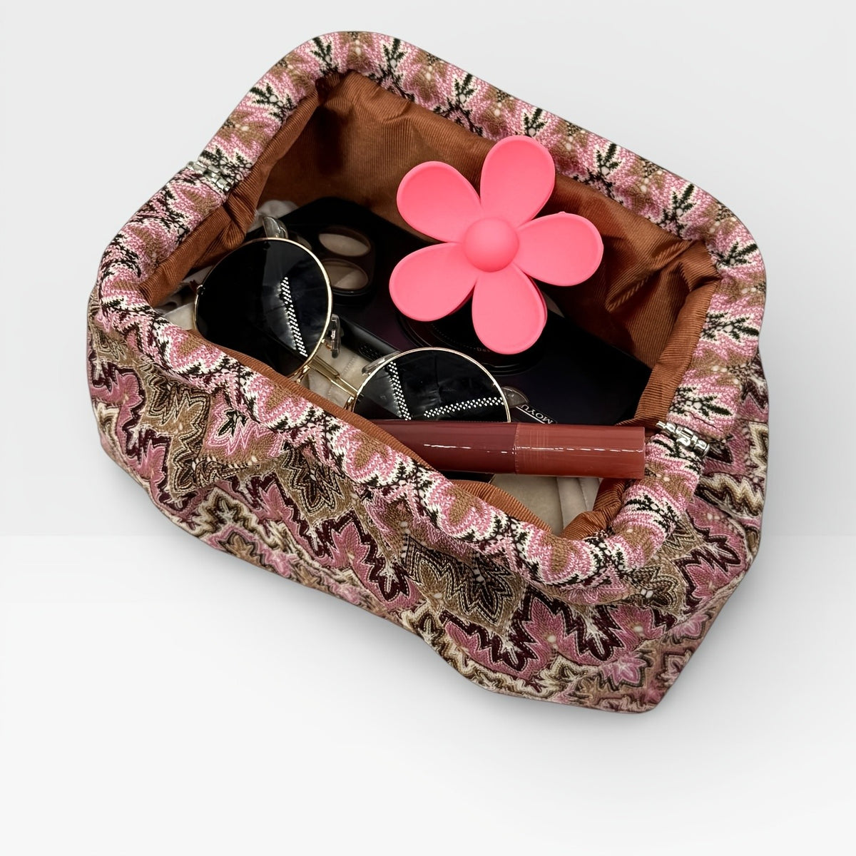 Striped Lace Clutch Bag