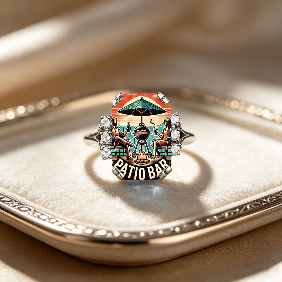 Patio Bar Scene Square Ring
