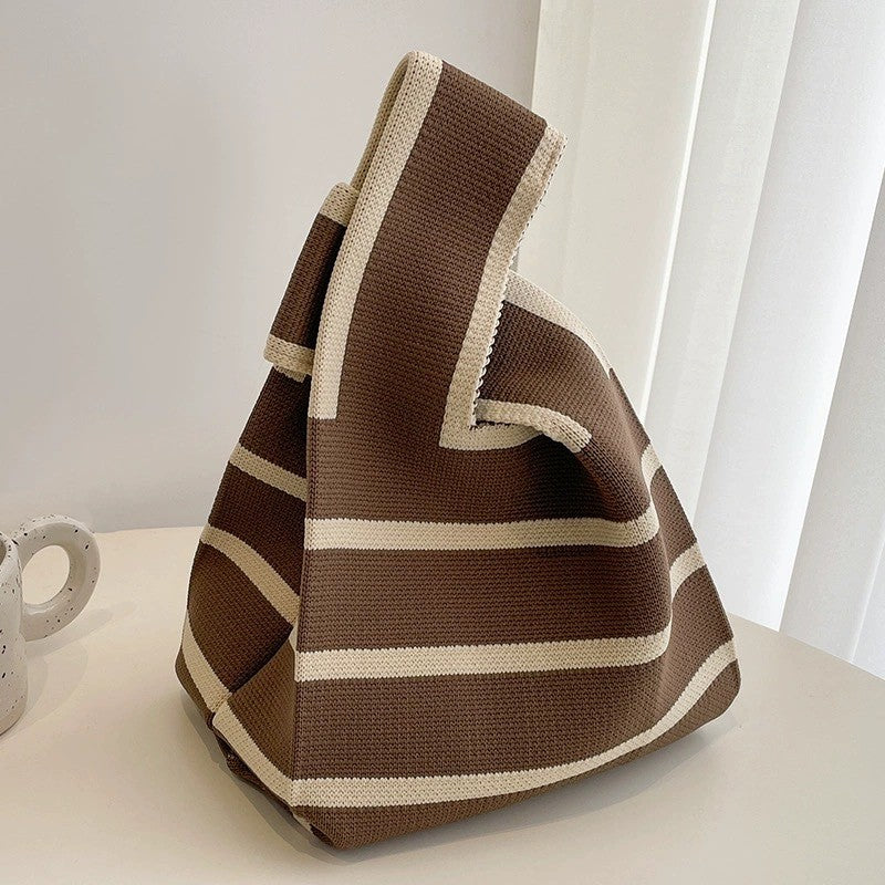 Colorful Geometric Knit Bag