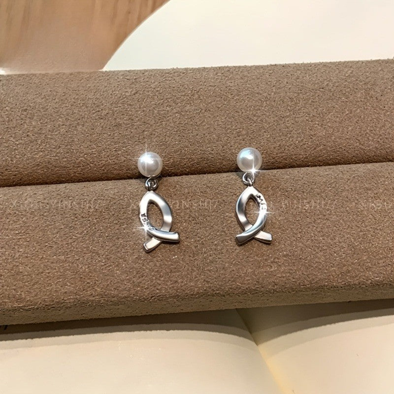 Pearl Fish Drop Earrings