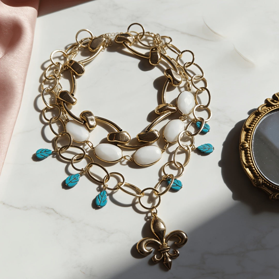 Fleur-de-Lis Statement Necklace