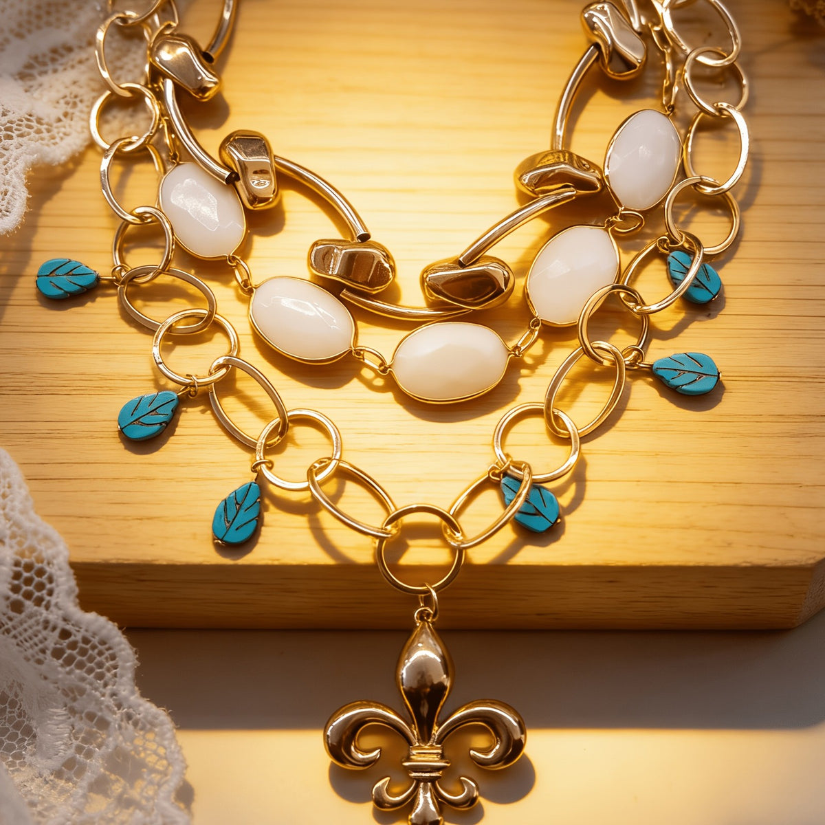 Fleur-de-Lis Statement Necklace