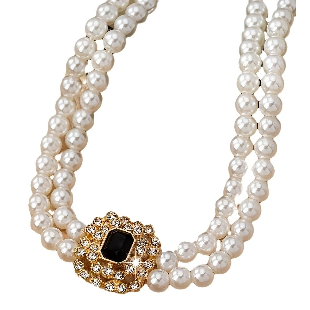 Square Stone Pearl Jewelry Set