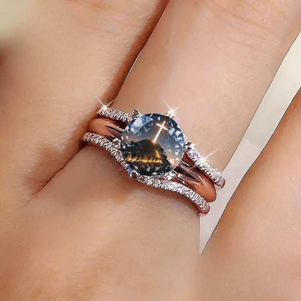 Cross Crystal Statement Ring