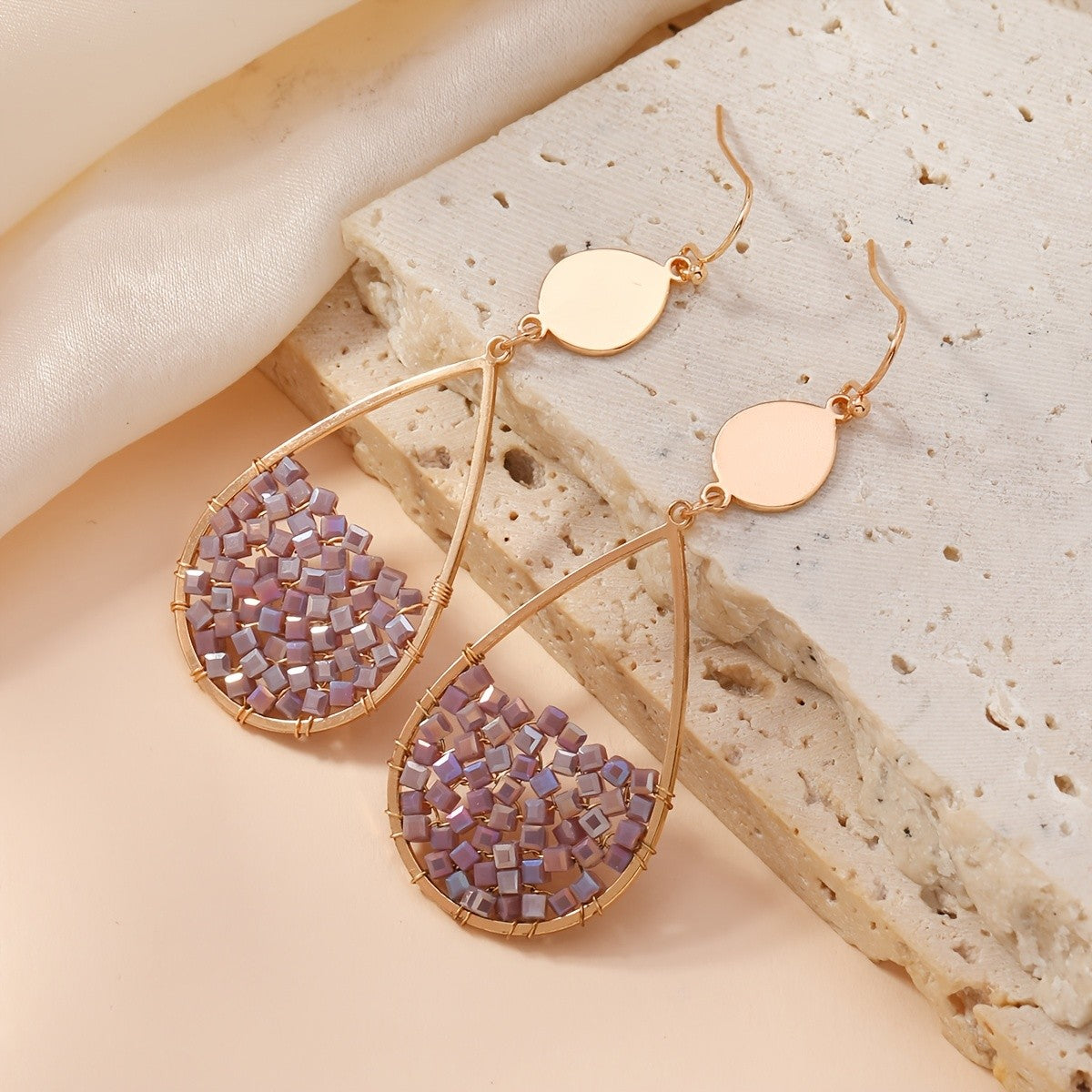 Teardrop Glass Bead Earrings