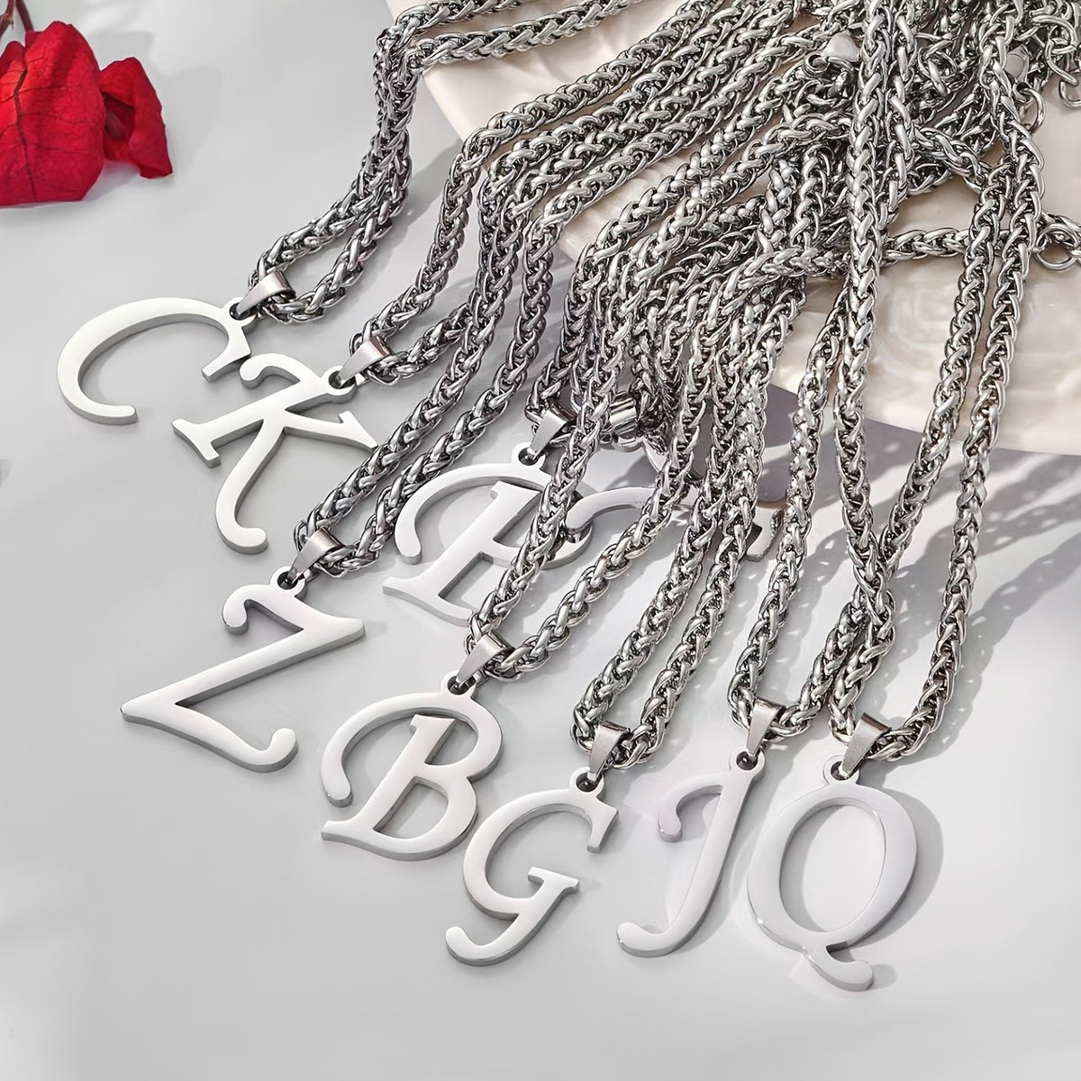 Initial Letter Braided Chain Anklet