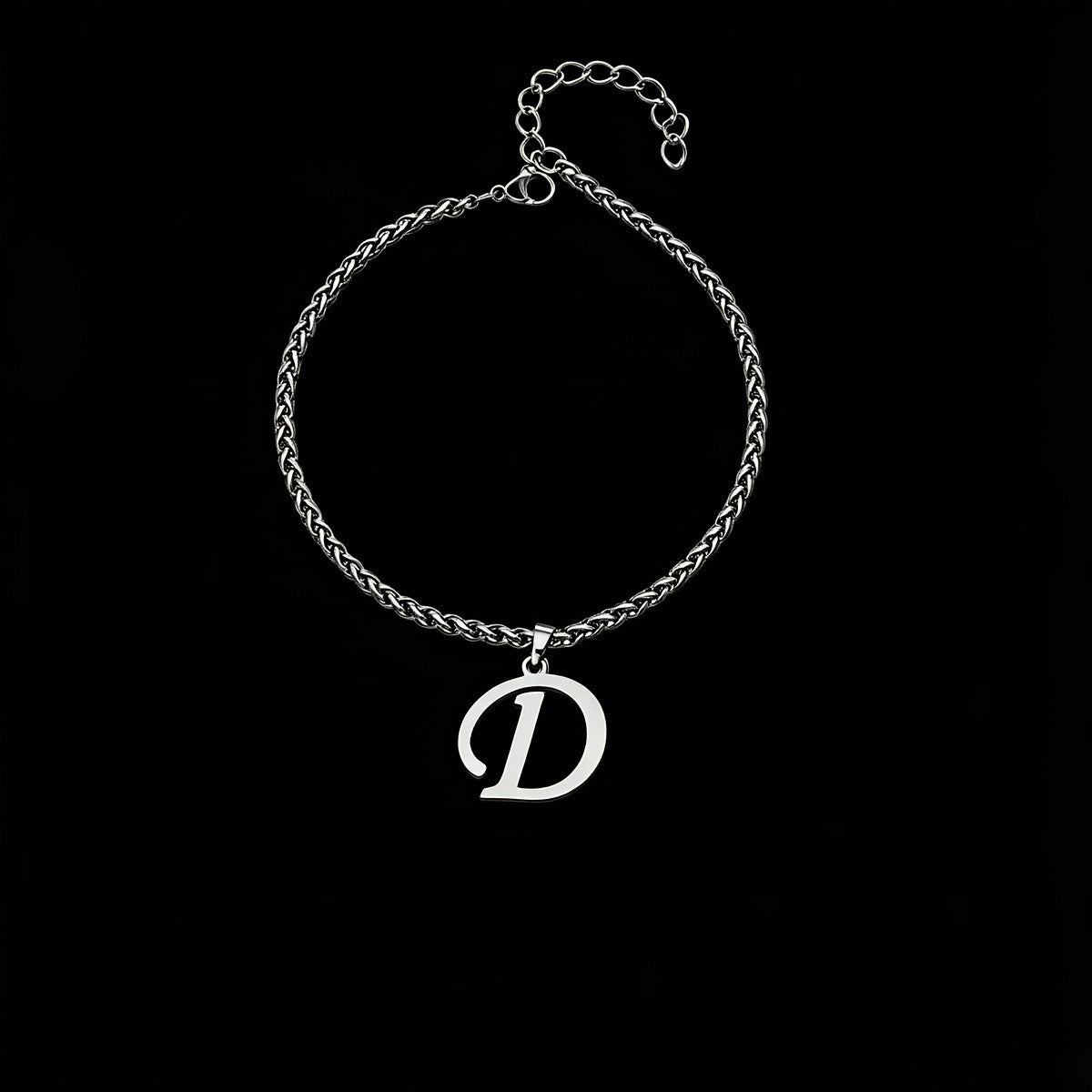 Initial Letter Braided Chain Anklet