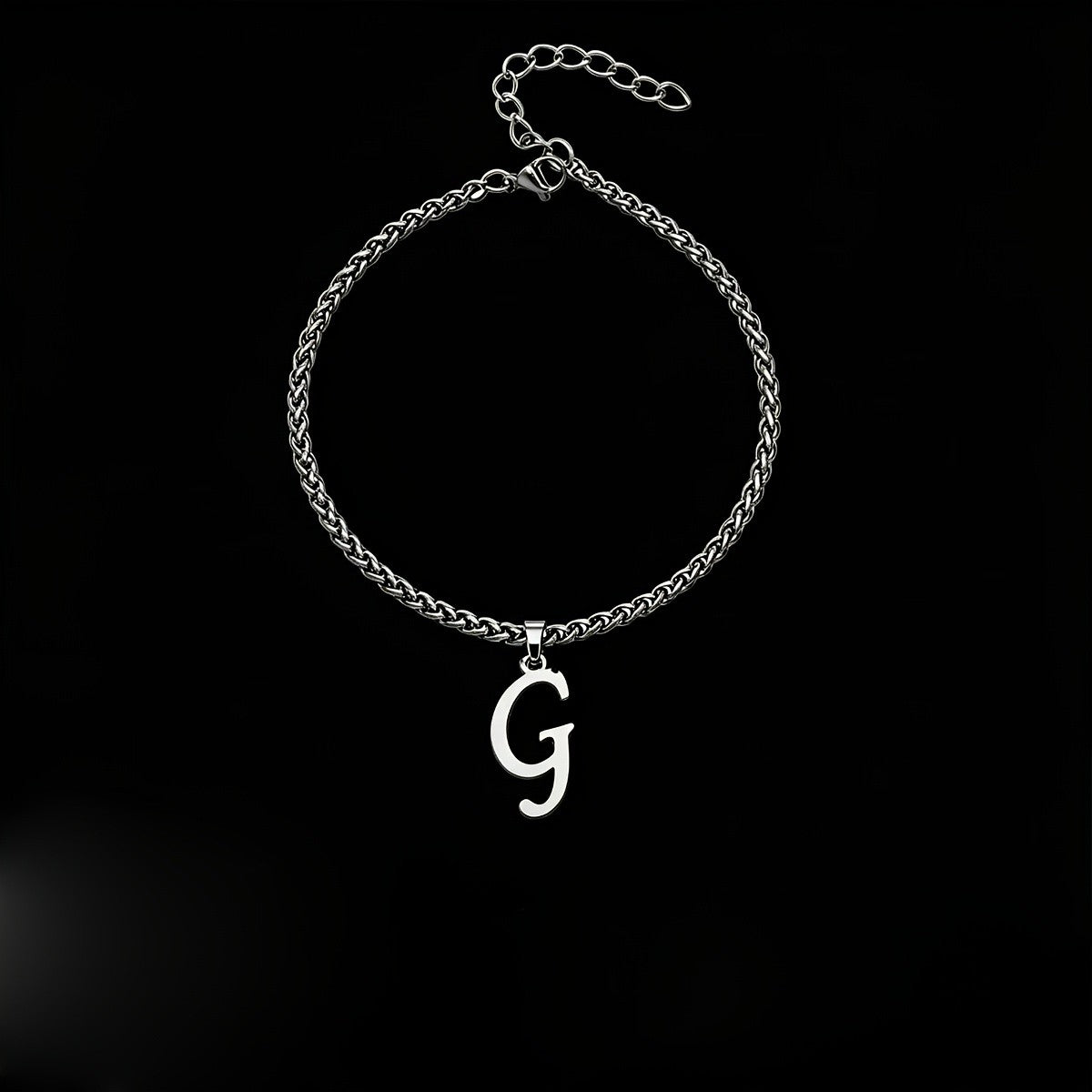Initial Letter Braided Chain Anklet