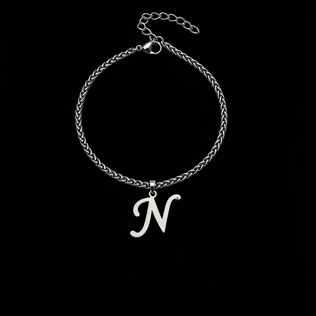 Initial Letter Braided Chain Anklet