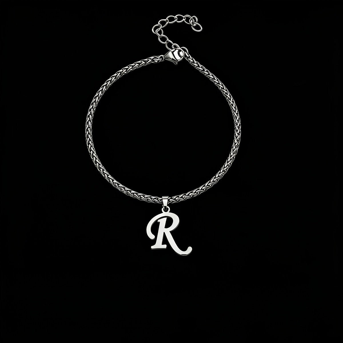 Initial Letter Braided Chain Anklet