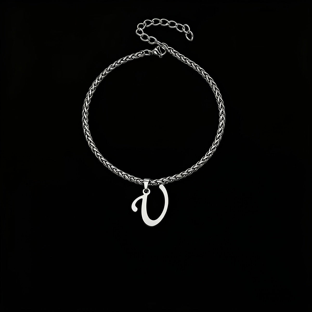 Initial Letter Braided Chain Anklet
