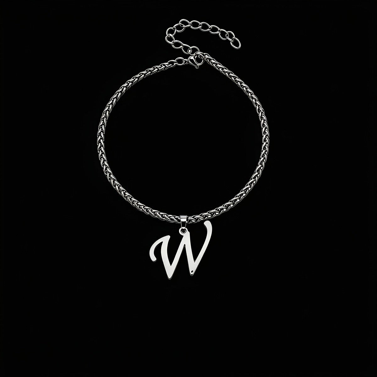 Initial Letter Braided Chain Anklet