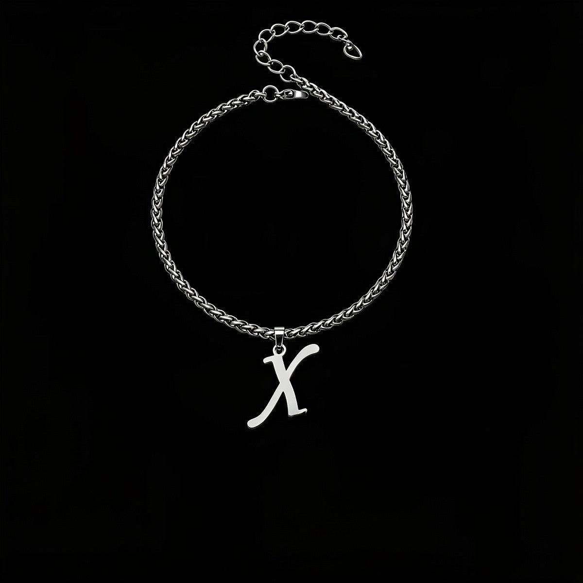 Initial Letter Braided Chain Anklet