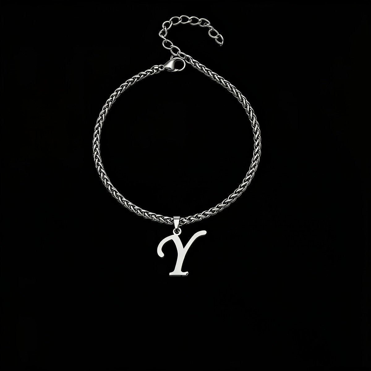 Initial Letter Braided Chain Anklet
