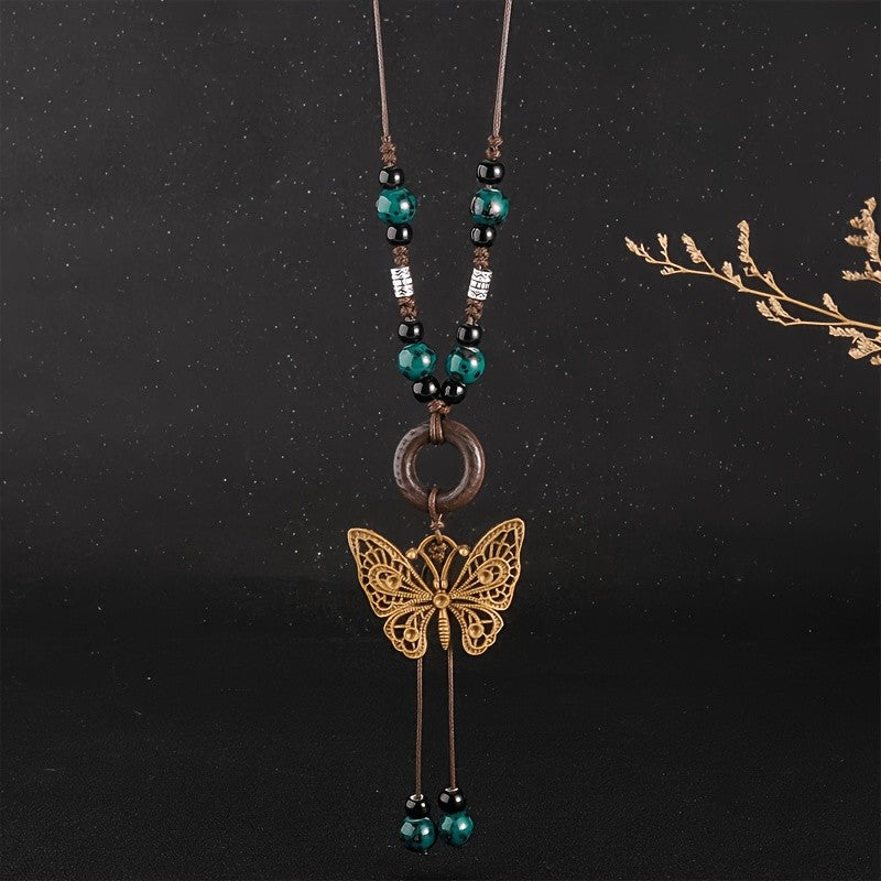 Turquoise Butterfly Pendant Necklace