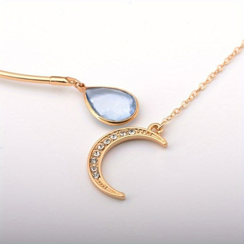 Crescent Moon & Teardrop Necklace