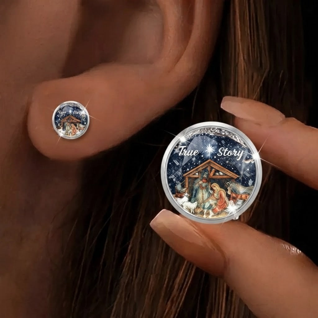 Nativity Scene Stud Earrings