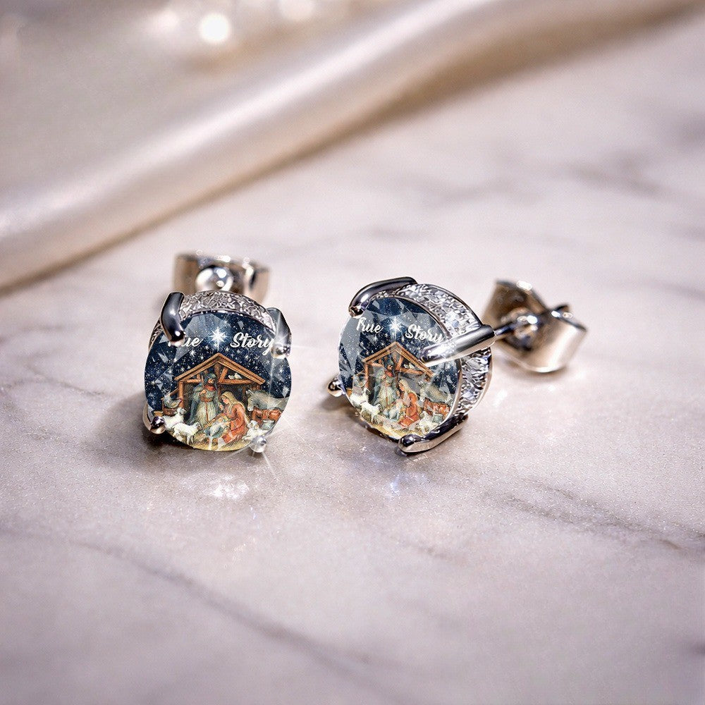 Nativity Scene Stud Earrings
