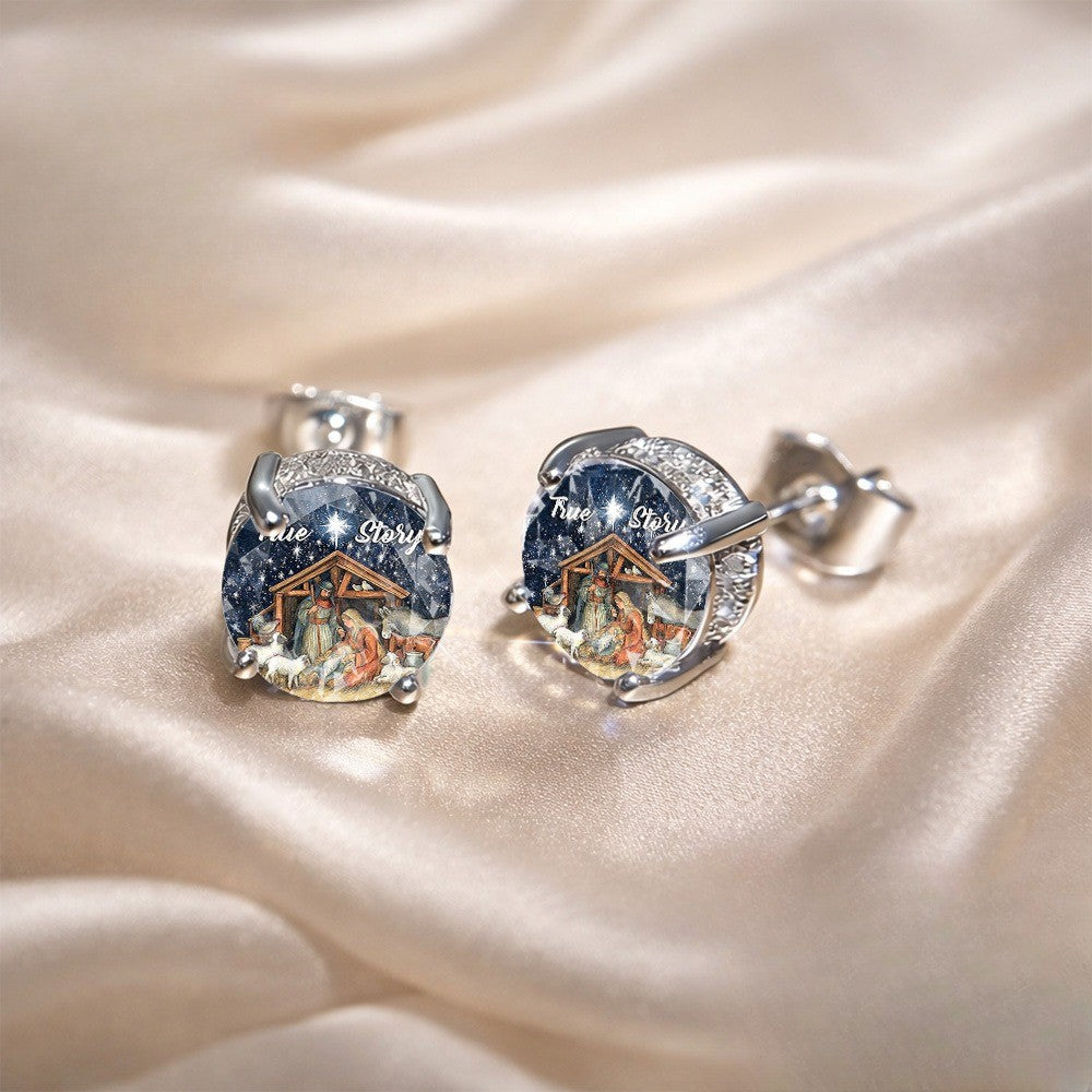 Nativity Scene Stud Earrings