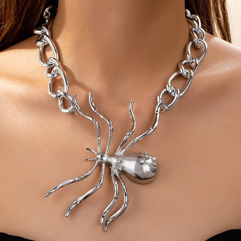 Crystal Spider Statement Necklace