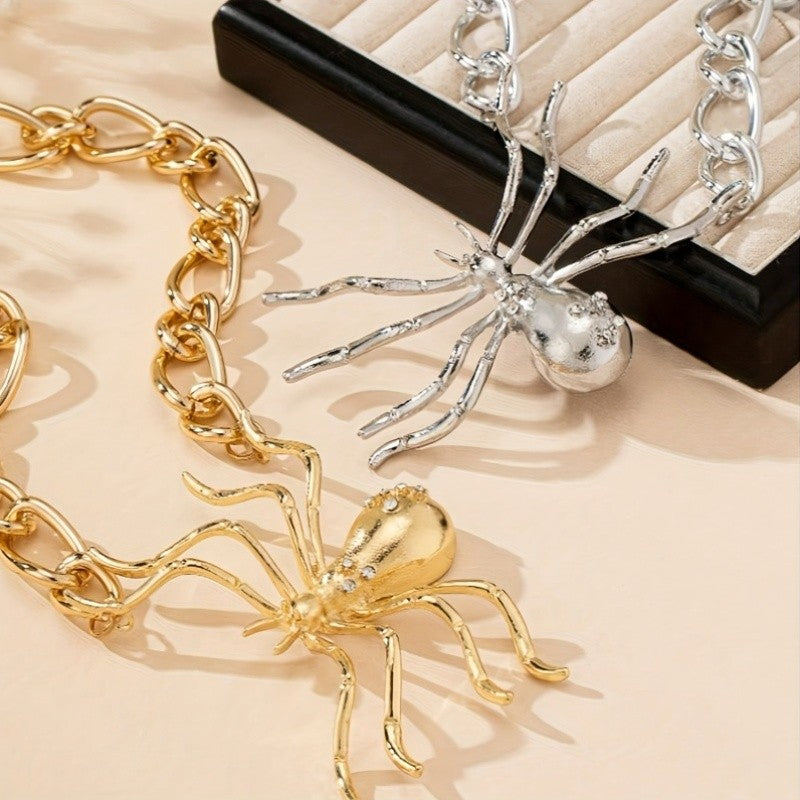 Crystal Spider Statement Necklace