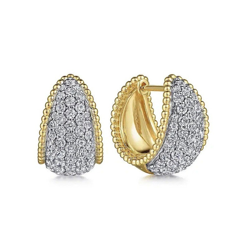 Pave Zircon Hoop Earrings