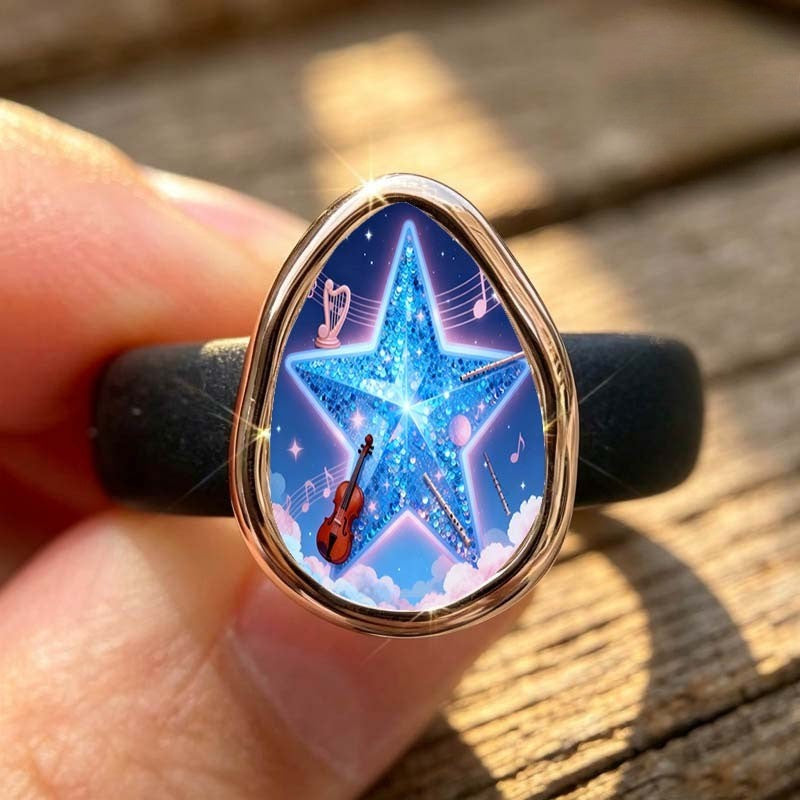 Musical Star Statement Ring