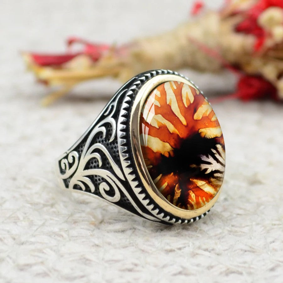 Autumn Leaf Oval Ring