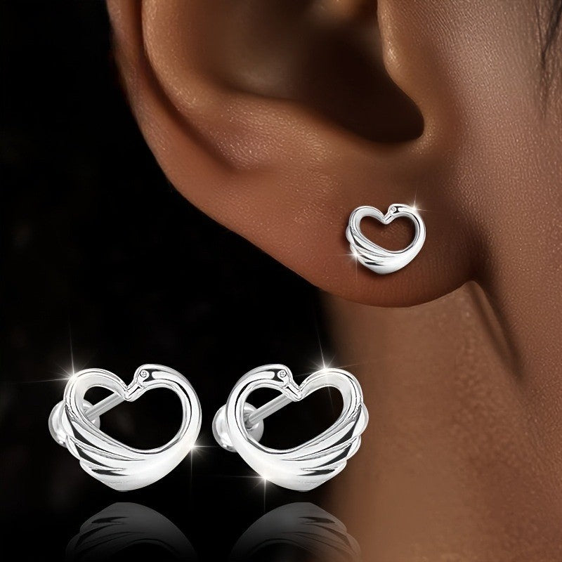 Twisted Heart Screw-Back Earrings