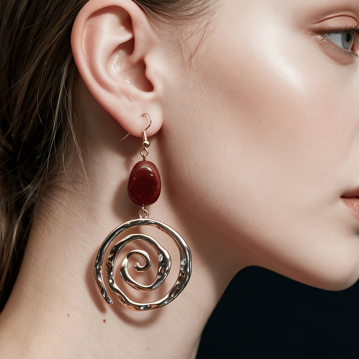 Amber Spiral Drop Earrings