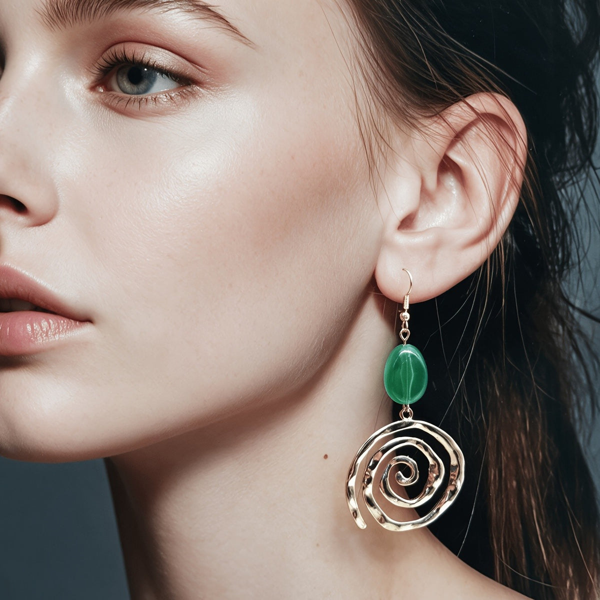 Amber Spiral Drop Earrings