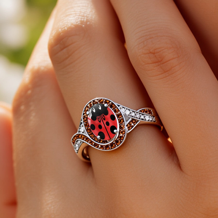 Red Ladybug Statement Ring