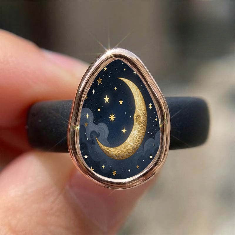 Starry Night Moon Ring