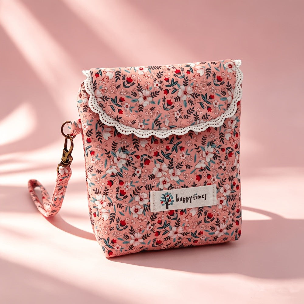 Floral Lace Trim Pouch