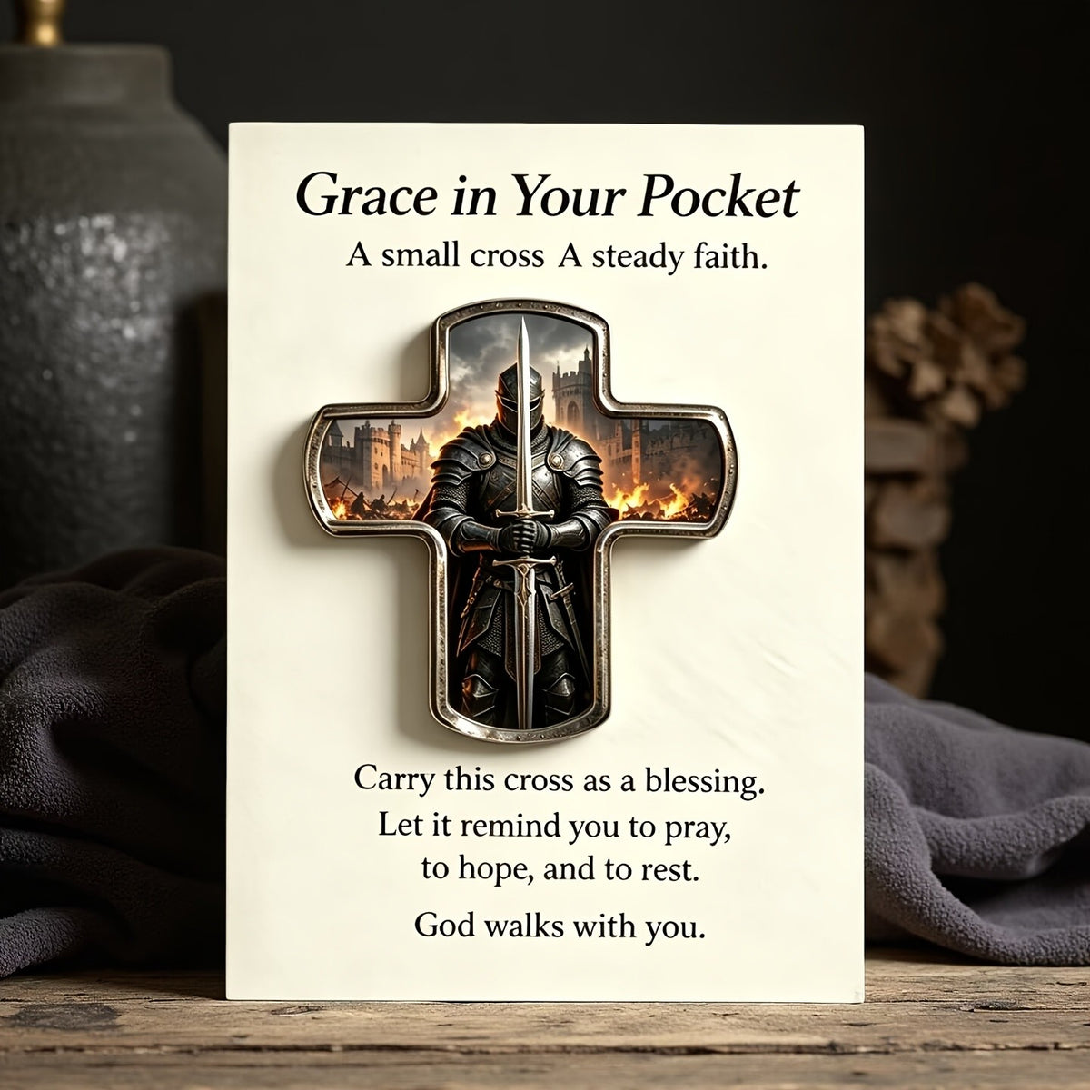 Knight Cross Prayer Card