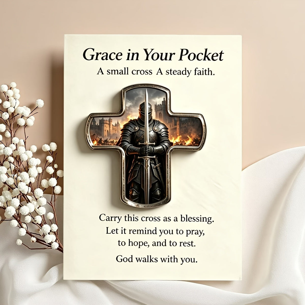 Knight Cross Prayer Card