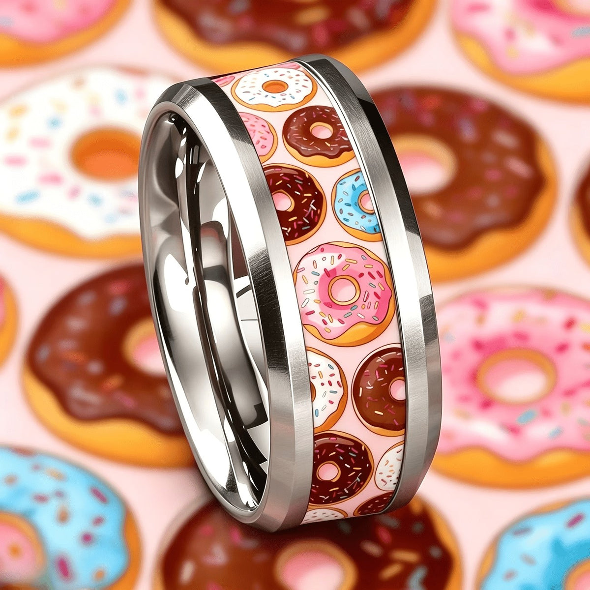 Colorful Donut Pattern Ring